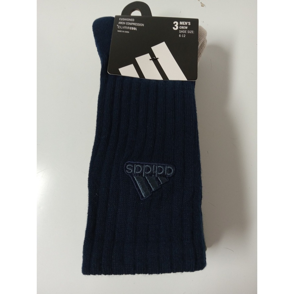 Adidas Crew Socks mens 6-12 Cushioned Climacool Blue Green Cream